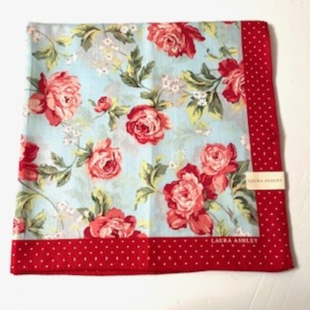 New, Laura Ashley Floral Handcachief, 23” x 23”